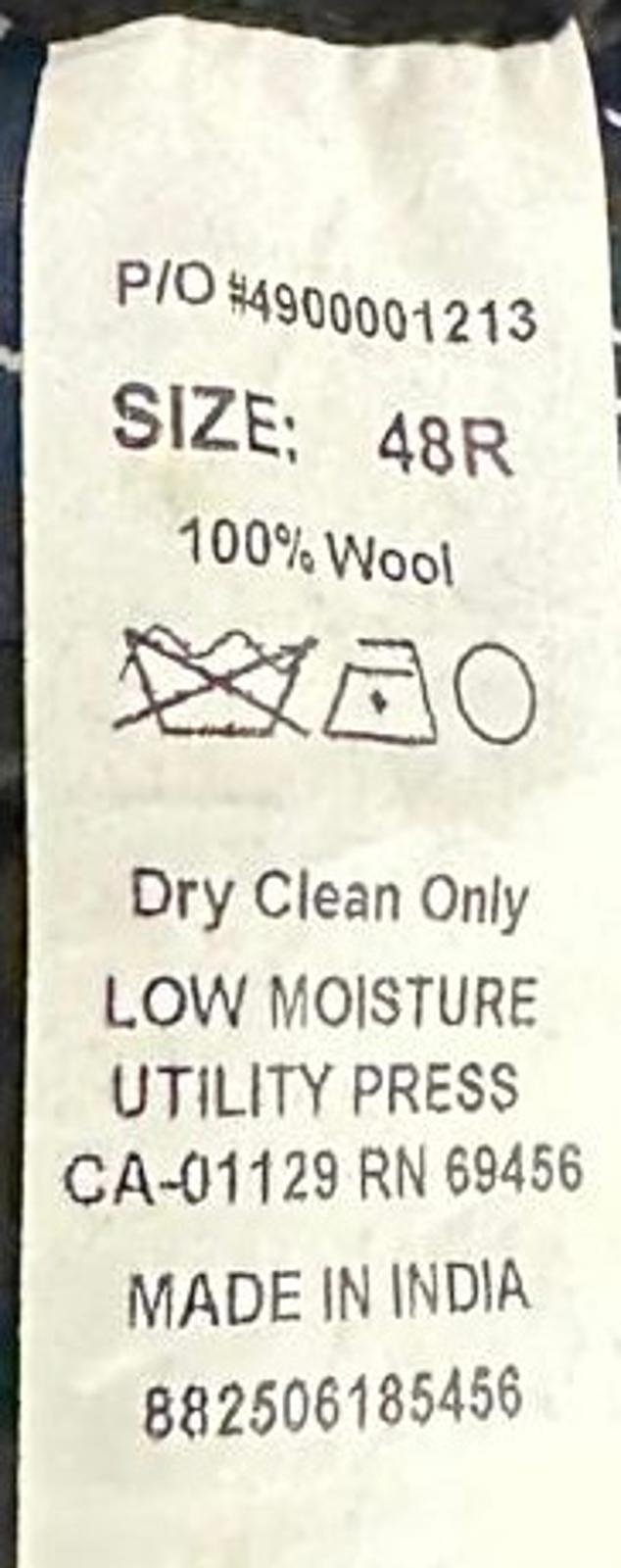 Chaps Grey Pinstripe Wool Blazer Jacket Size 48R