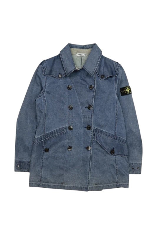 Stone Island Cotton Double Breasted Trench Jacket