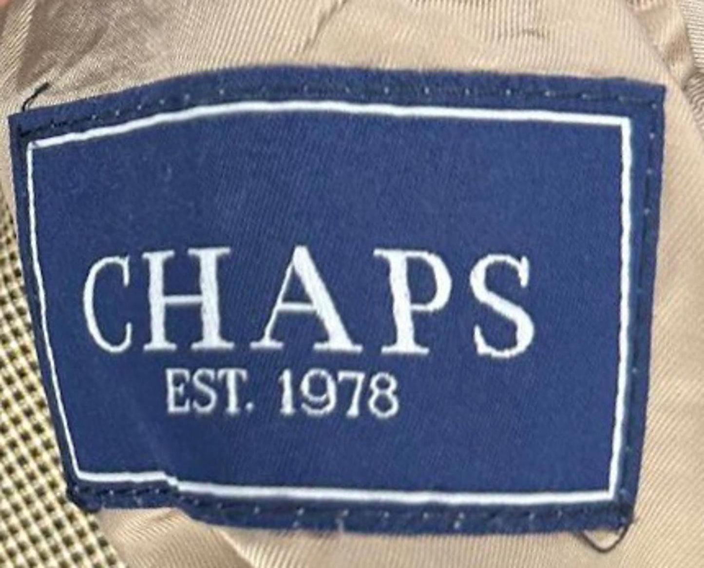 Chaps Men's Blazer Jacket Beige Check Size 52R