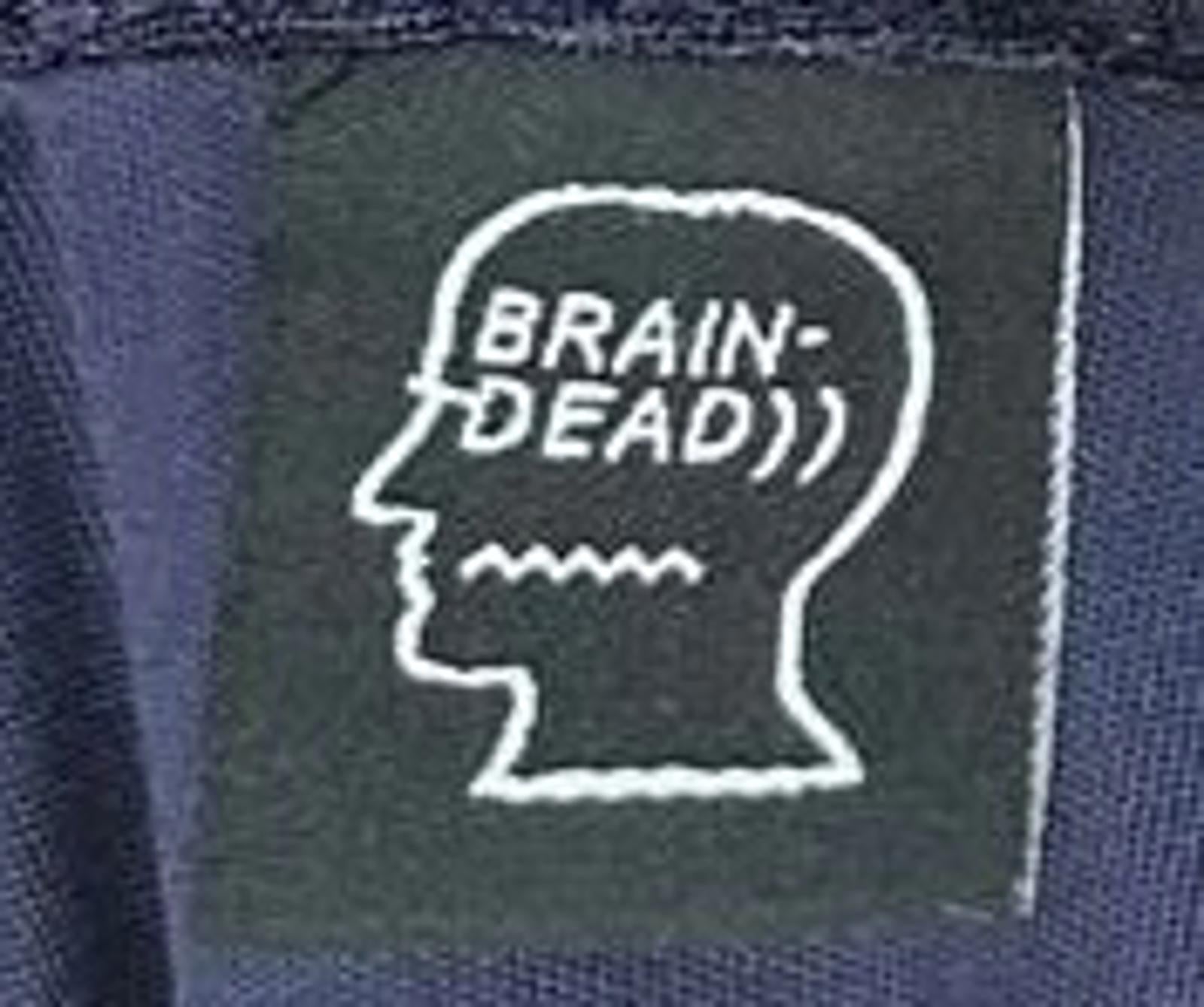 Brain Dead Vintage Mesh Jersey Tee Navy Yellow Trim Retro Sports Top