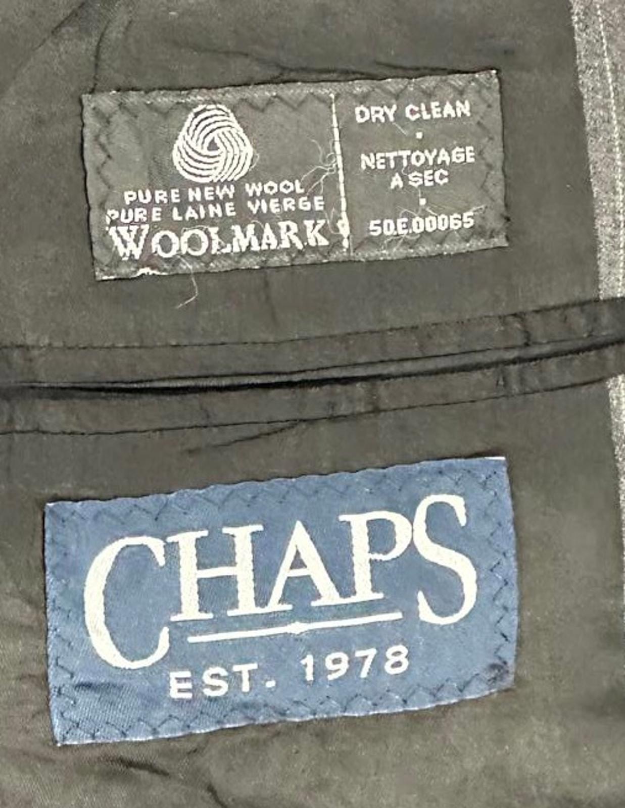 Chaps Grey Pinstripe Wool Blazer Jacket Size 48R