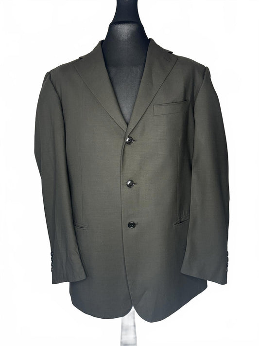 Men's Olive Green Single-Breasted Blazer