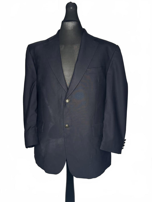 Navy Blue Men's Blazer with Silver Buttons, 44R