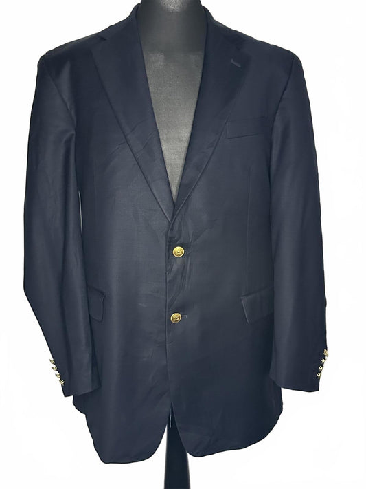 Mens Navy Blue Blazer with Gold Buttons Classic Style