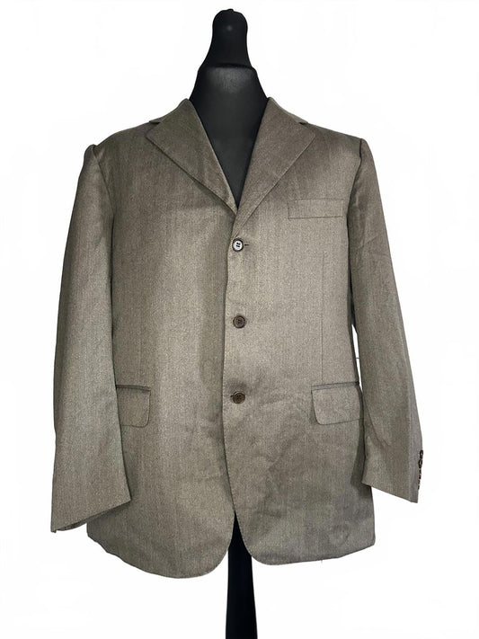 Canali Italian Luxury Menswear Brown Wool Blazer Suit Jacket Size 44R