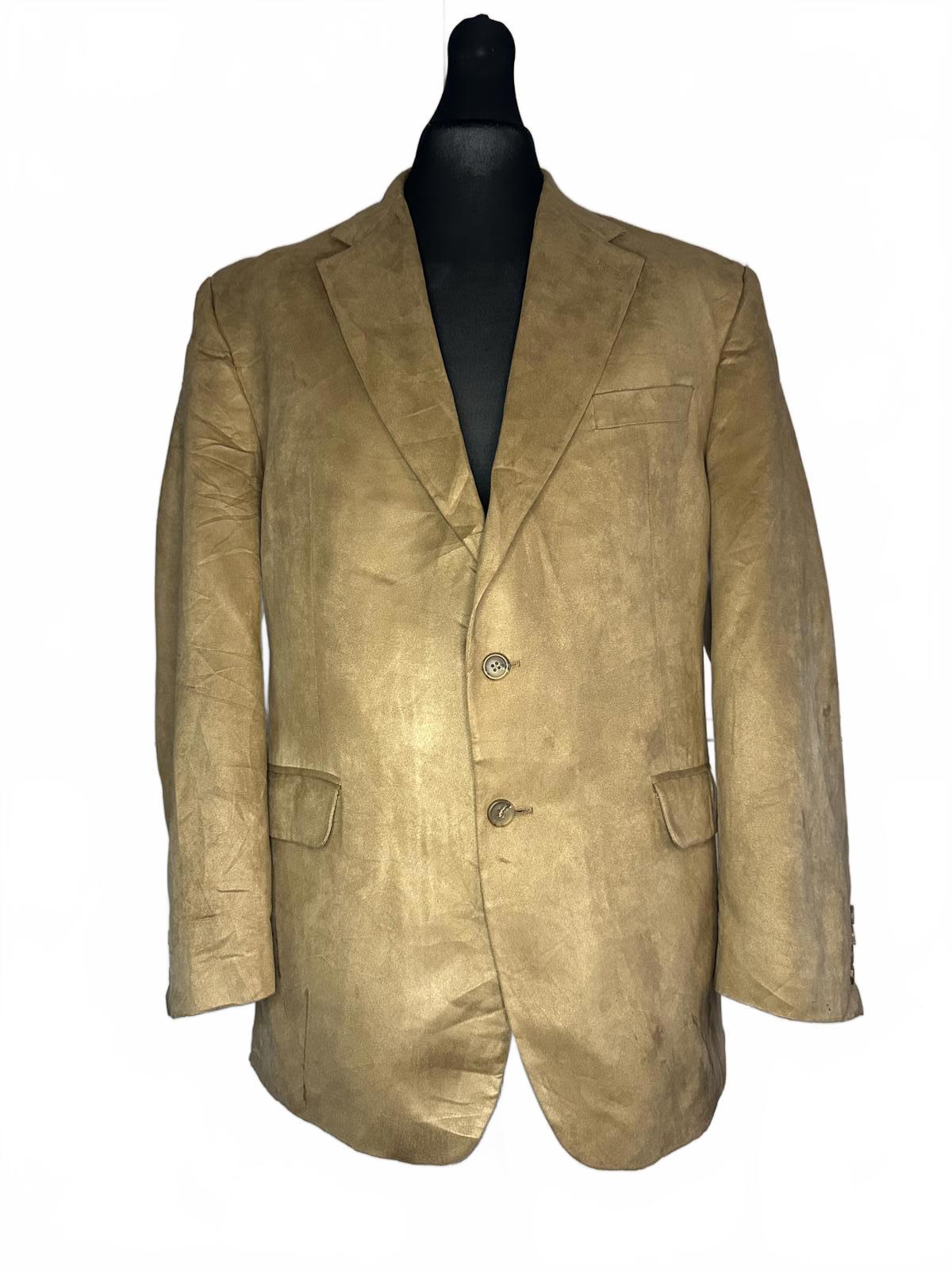 Chaps Men's Tan Suede Blazer Jacket Size 46R