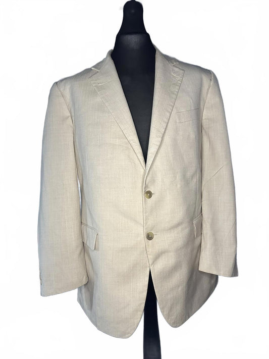 Beige Linen Shirt Jacket Size 46R