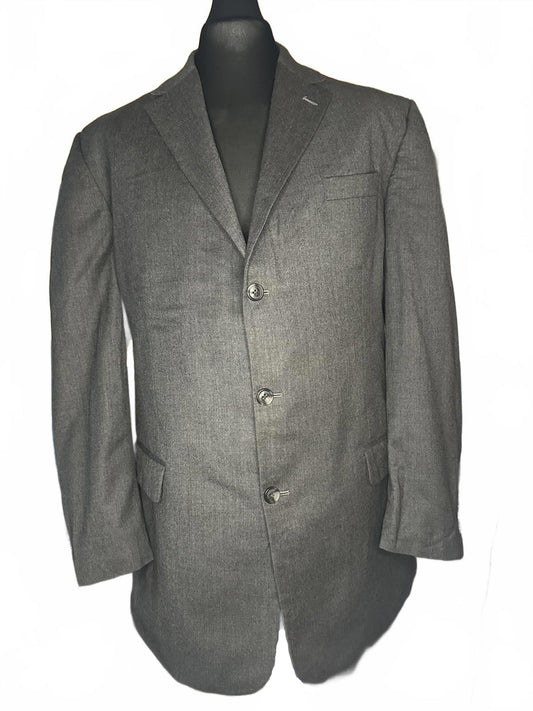 Chaps Mens Wool Blazer Size 46L Grey Classic Style