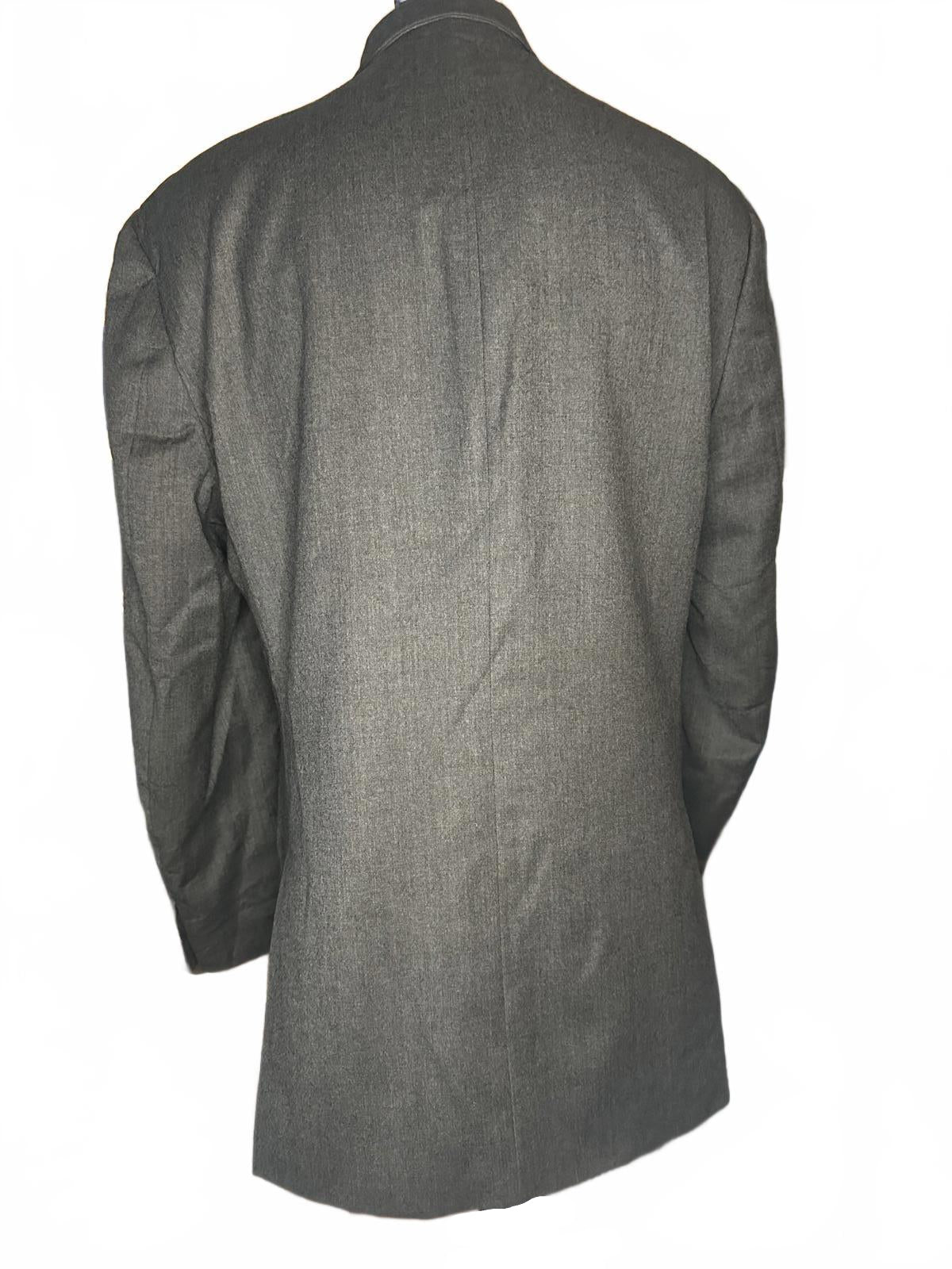 Chaps Mens Wool Blazer Size 46L Grey Classic Style