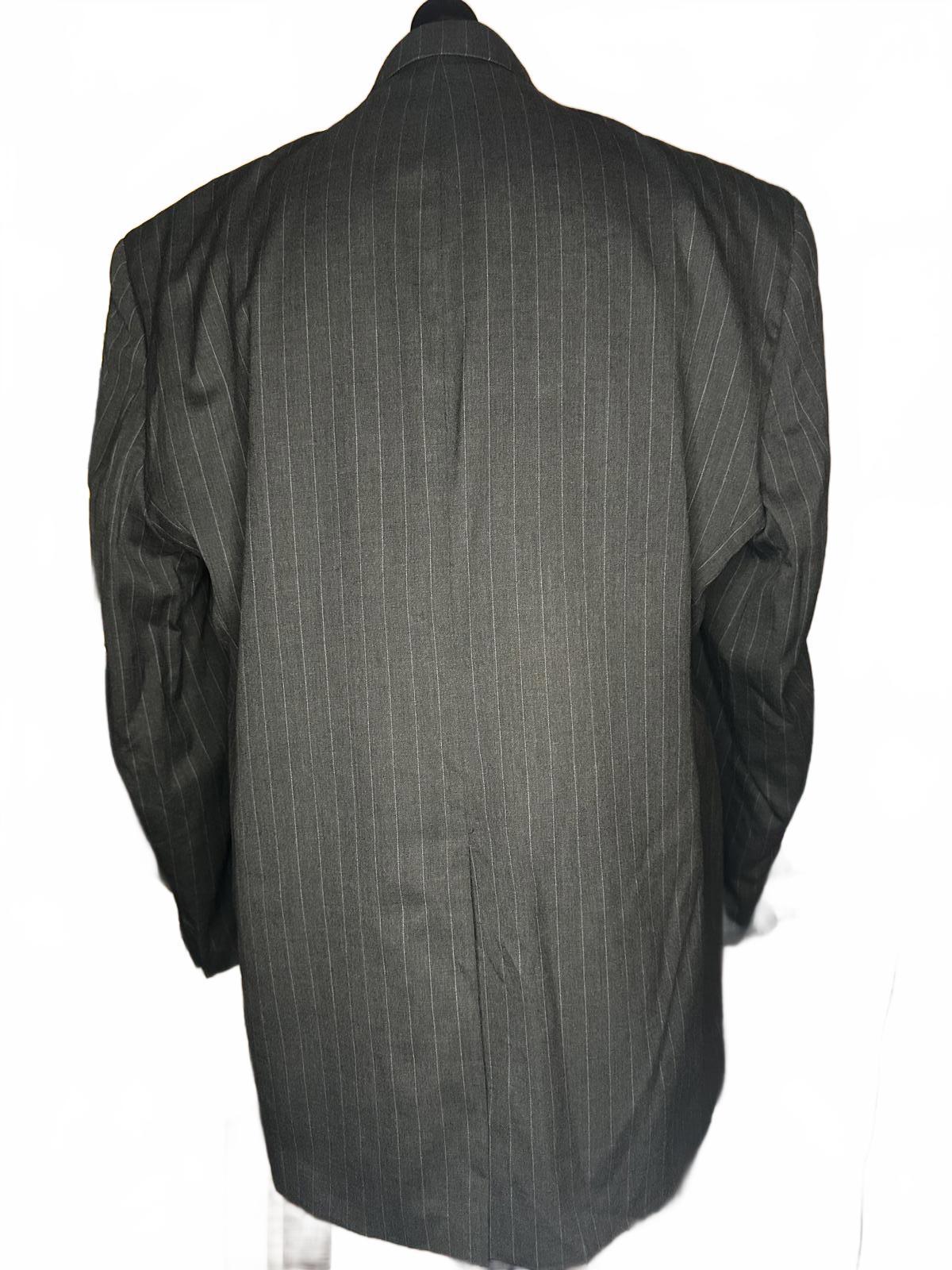 Chaps Grey Pinstripe Wool Blazer Jacket Size 48R