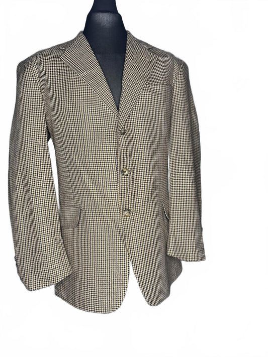 Checked Blazer Jacket Size Not specified Beige Brown Classic Style