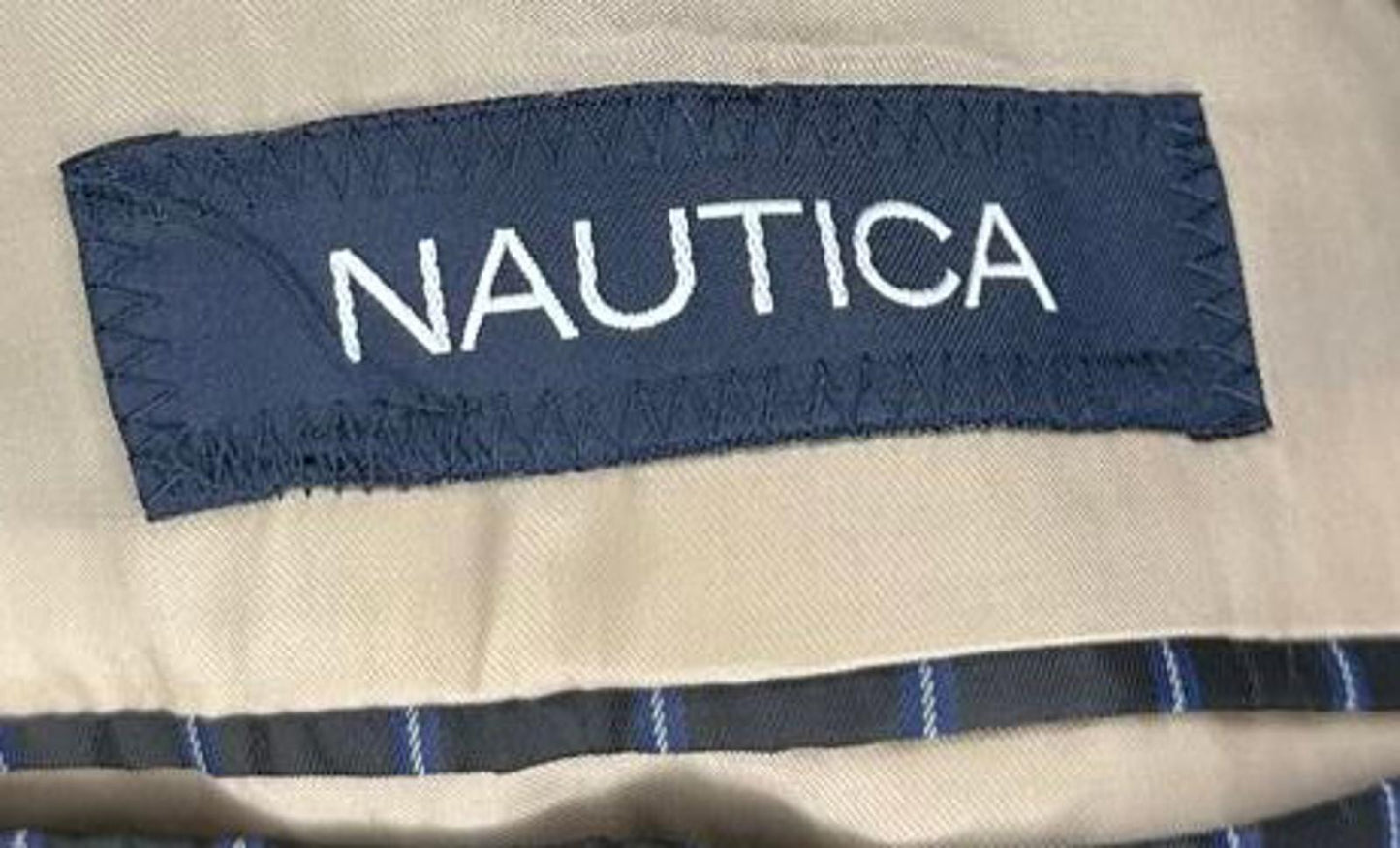 Nautica Men's Blazer Suit Jacket 46R Beige Wool Blend