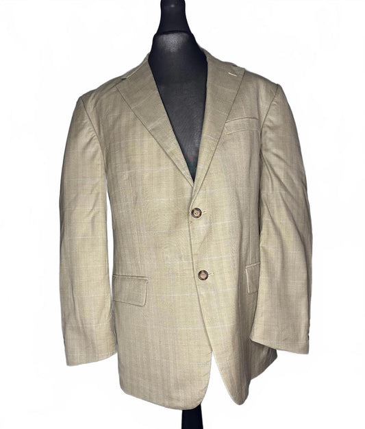 Nautica Men's Blazer Suit Jacket 46R Beige Wool Blend