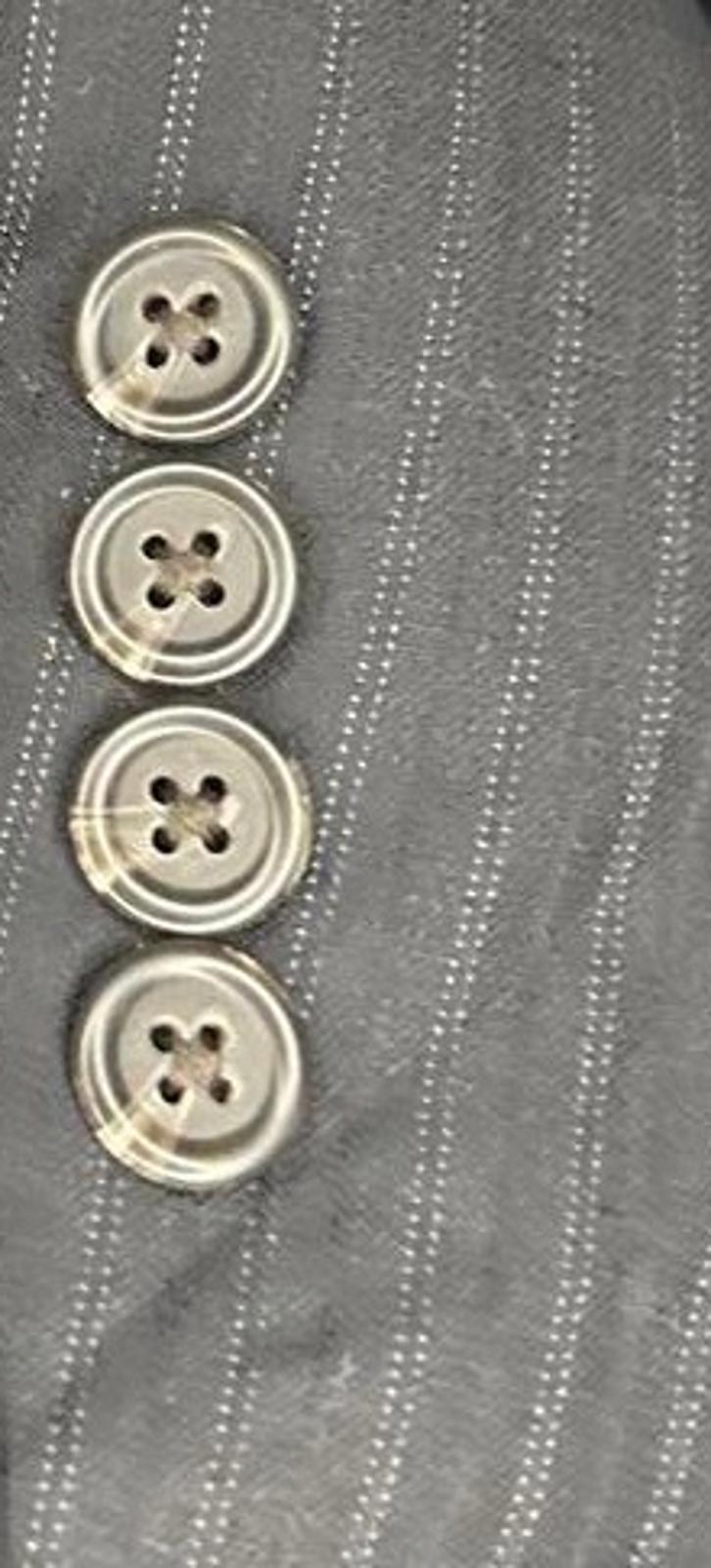 Chaps Mens Wool Suit Jacket 46R Black Pinstripe