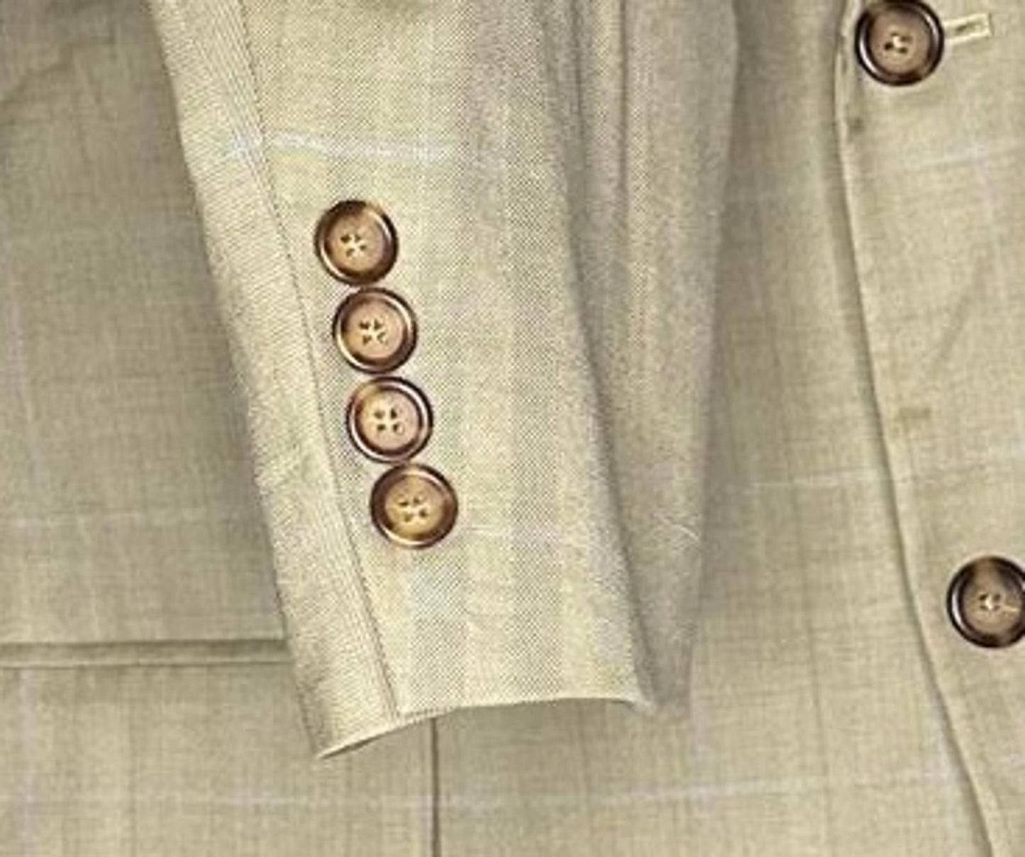 Nautica Men's Blazer Suit Jacket 46R Beige Wool Blend