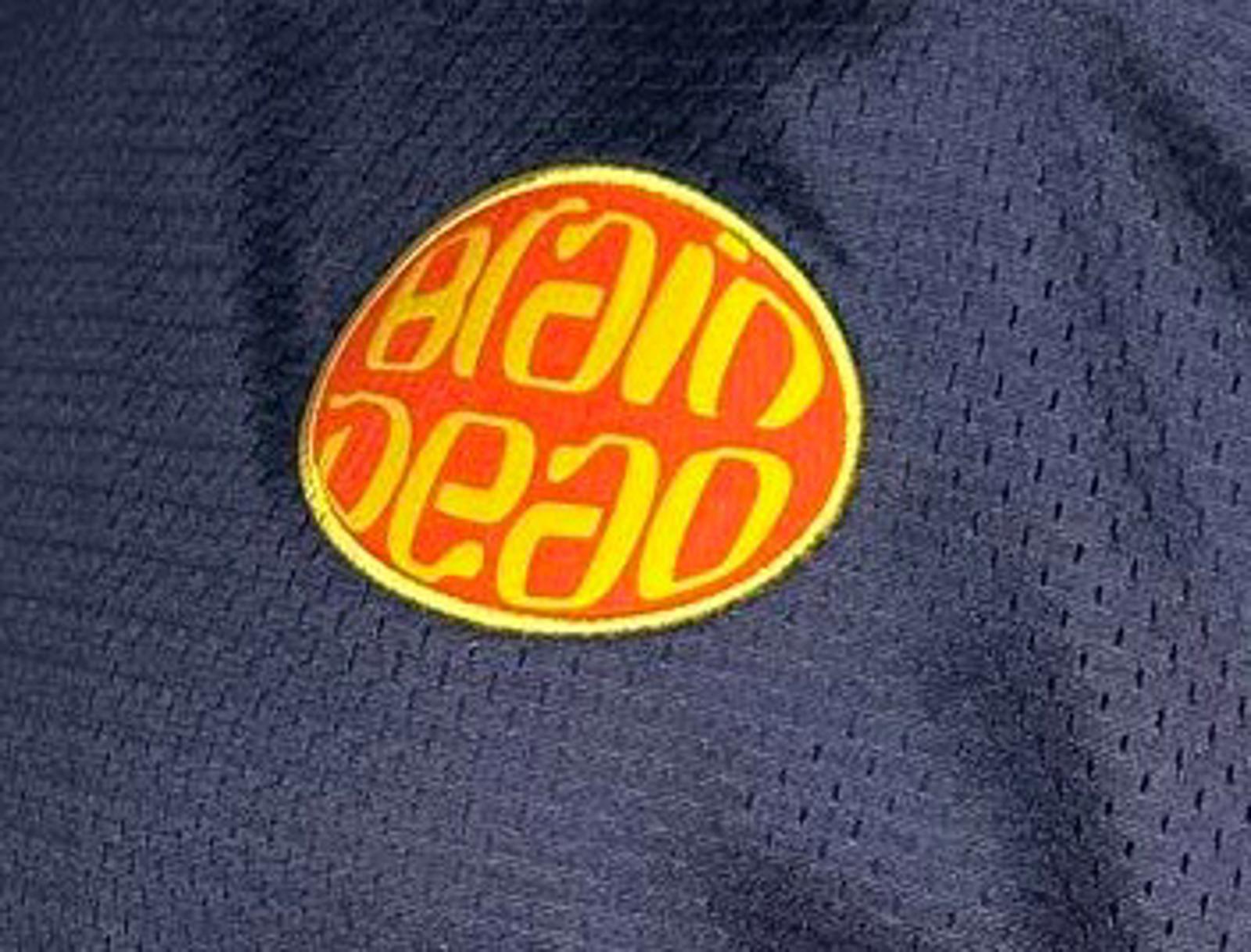 Brain Dead Vintage Mesh Jersey Tee Navy Yellow Trim Retro Sports Top