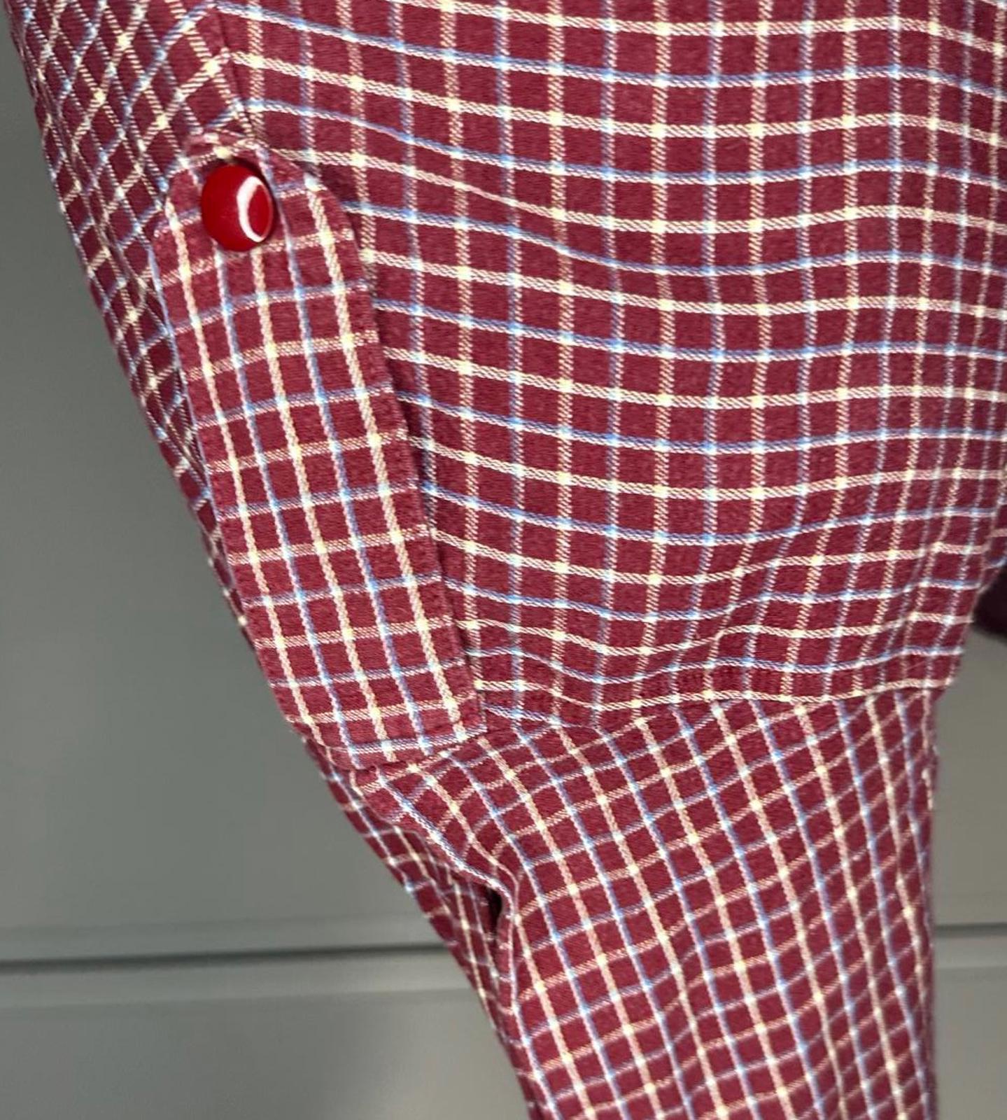 Yves Saint Laurent YSL Vintage Red Check Button Shirt Designer Menswear