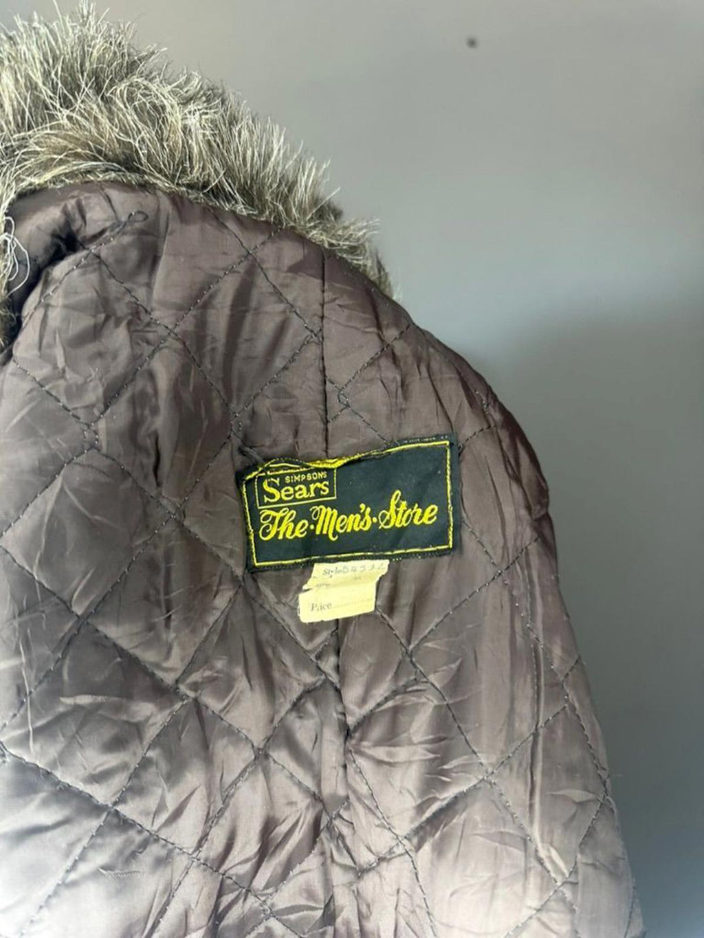 Simpson Sears 'The Men's Store' Suede Belted Coat w/ Faux Fur Collar – Brown