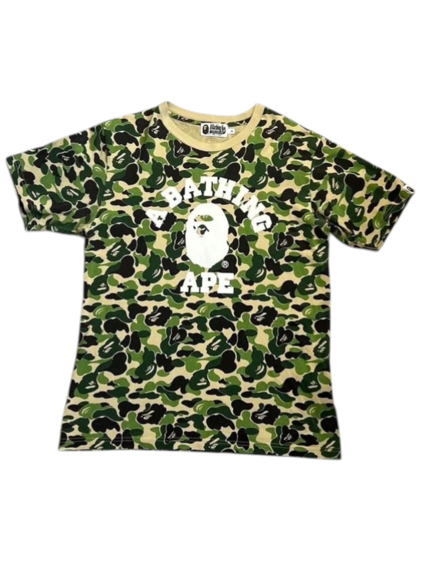 Bape Green Camo College Logo Tee