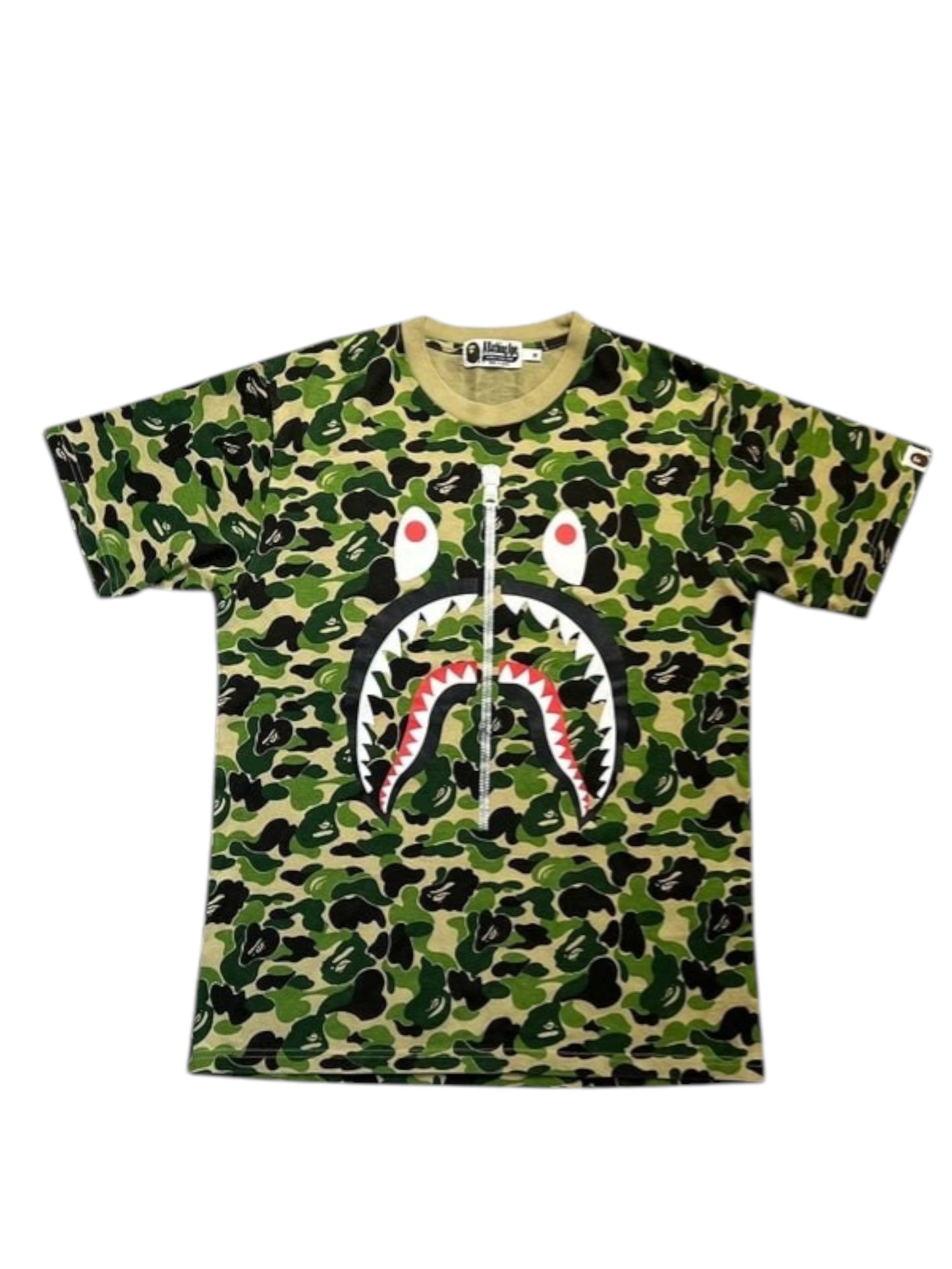 Bape Green Camo Shark Tee