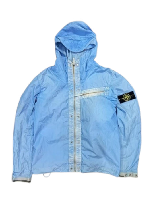 Stone Island Spalmatura Nylon Hooded Jacket Sky Blue L