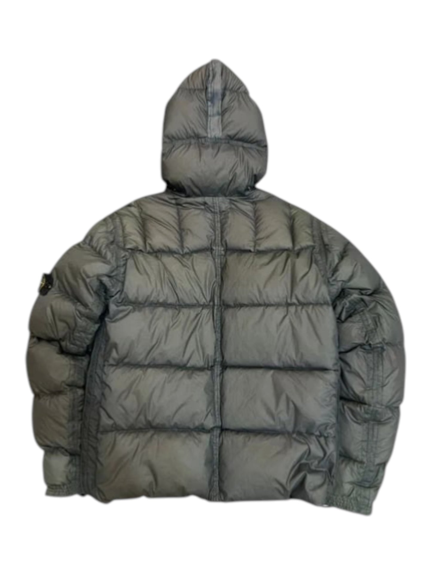 Stone Island Goose Down Hooded Puffer Jacket Grey L