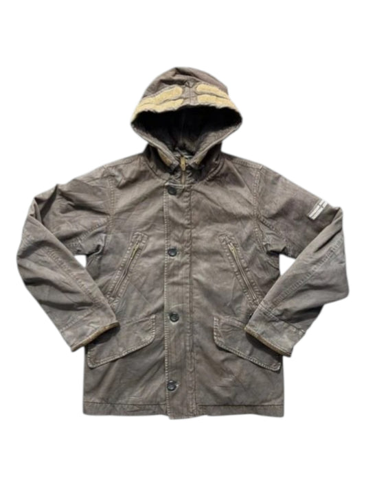 Stone Island Denims Naval Overcoat Jacket Brown M