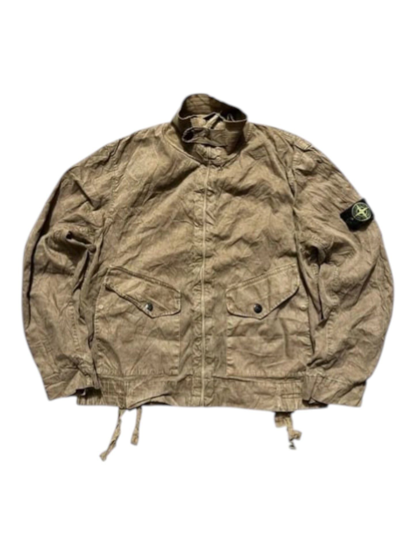 Stone Island Linen Nylon Coated Field Jacket Khaki L